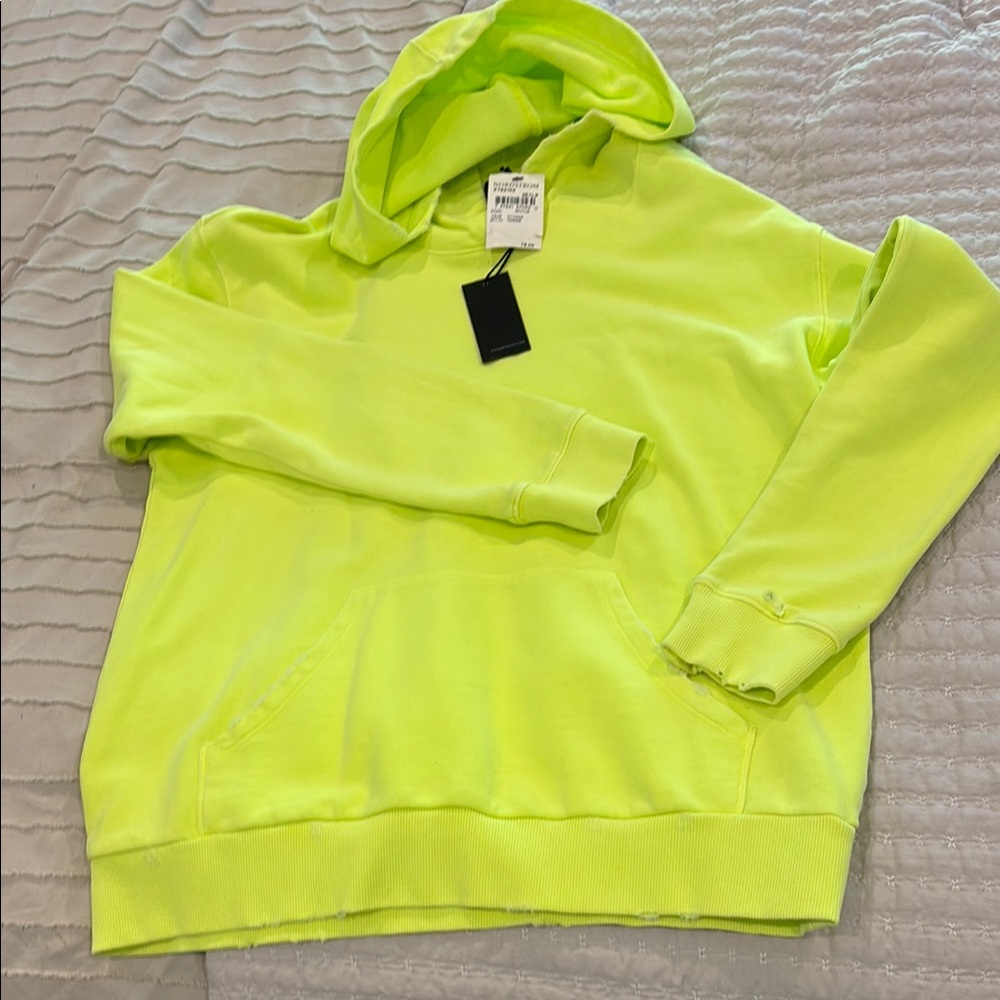 Kut from the Kloth Yellow Oversized Long Sleeve Hoodie